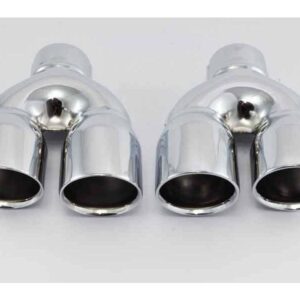 Embouts inox droite et gauche double 2 x 76 mm