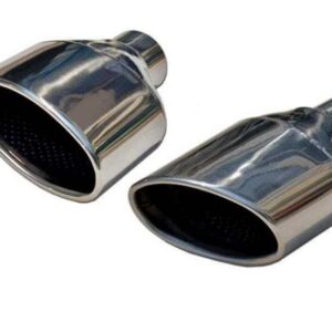 EMBOUTS INOX DROITE ET GAUCHE OVALE CHROME TYPE RS/CUPRA