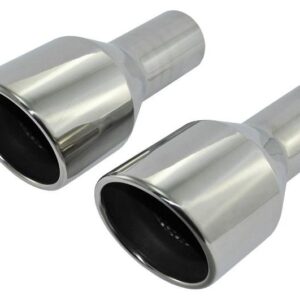 EMBOUTS INOX DROITE ET GAUCHE ROND BISEAUTE CHROME 89MM