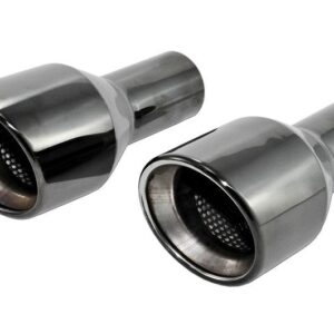 EMBOUTS INOX DROITE ET GAUCHE ROND BISEAUTE NOIR 89MM