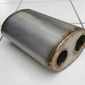 Silencieux inox ovale 2 entrées/sorties ø 51 mm